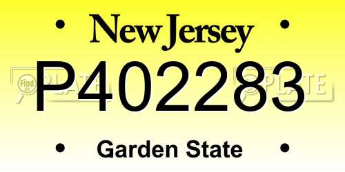 P402283 New Jersey License Plate
