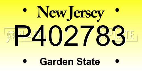 P402783 New Jersey License Plate