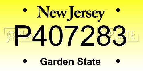 P407283 New Jersey License Plate