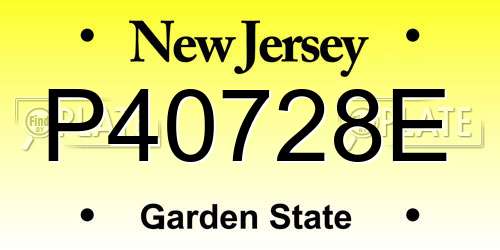 P40728E New Jersey License Plate