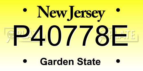 P40778E New Jersey License Plate