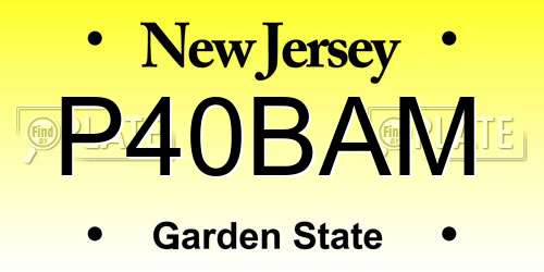 P40BAM New Jersey License Plate