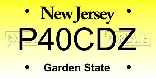 P40CDZ New Jersey License Plate