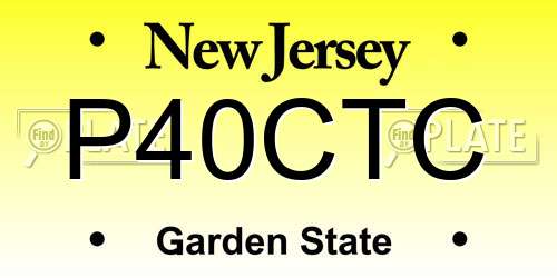 P40CTC New Jersey License Plate