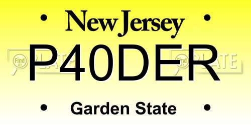 P40DER New Jersey License Plate