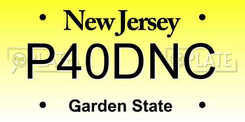 P40DNC New Jersey License Plate