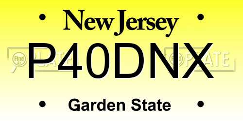 P40DNX New Jersey License Plate