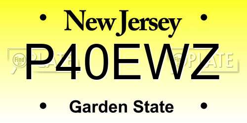 P40EWZ New Jersey License Plate