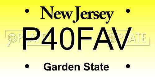 P40FAV New Jersey License Plate