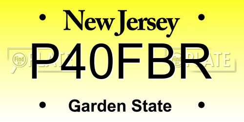 P40FBR New Jersey License Plate