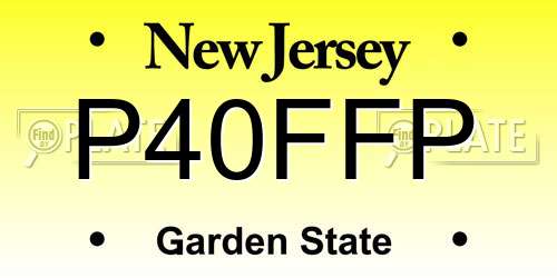 P40FFP New Jersey License Plate