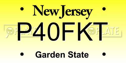 P40FKT New Jersey License Plate