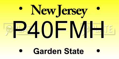 P40FMH New Jersey License Plate