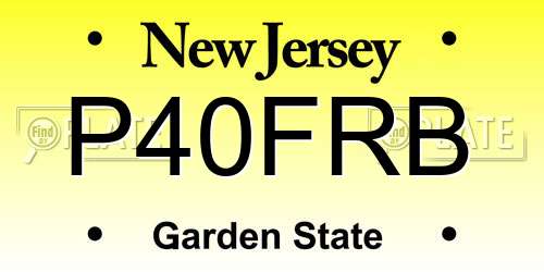 P40FRB New Jersey License Plate