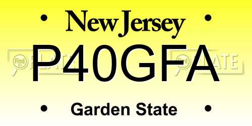 P40GFA New Jersey License Plate
