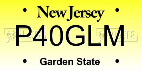 P40GLM New Jersey License Plate