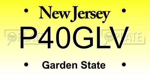 P40GLV New Jersey License Plate
