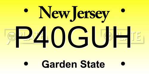 P40GUH New Jersey License Plate