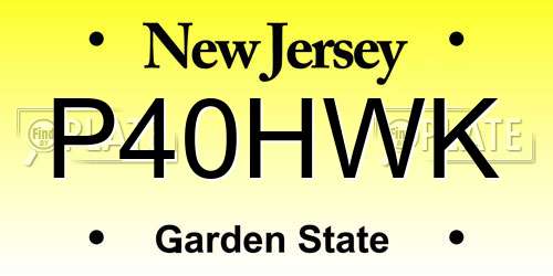P40HWK New Jersey License Plate