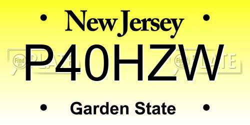P40HZW New Jersey License Plate