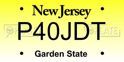 P40JDT New Jersey License Plate