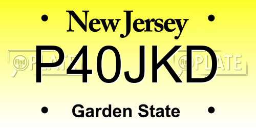 P40JKD New Jersey License Plate