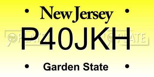 P40JKH New Jersey License Plate