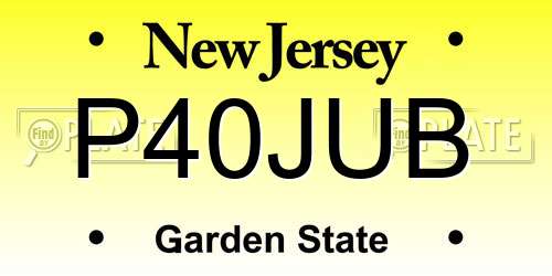 P40JUB New Jersey License Plate