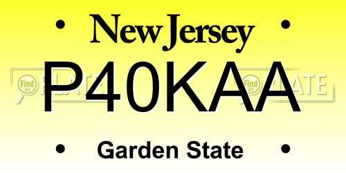 P40KAA New Jersey License Plate