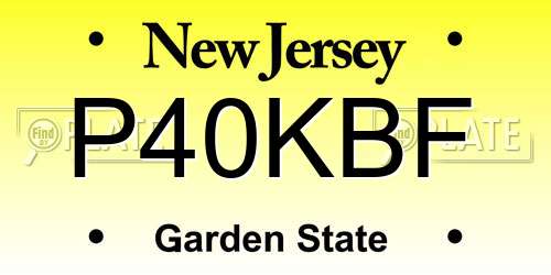 P40KBF New Jersey License Plate