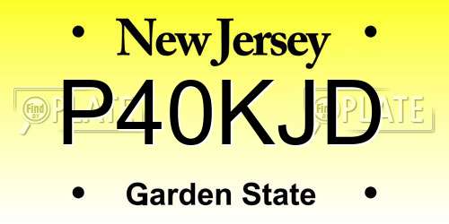 P40KJD New Jersey License Plate