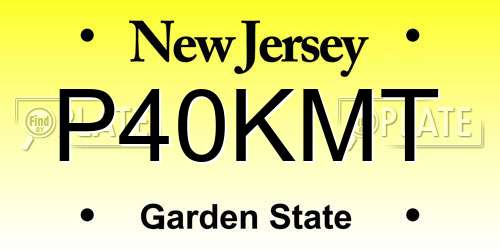 P40KMT New Jersey License Plate