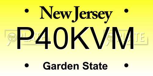 P40KVM New Jersey License Plate