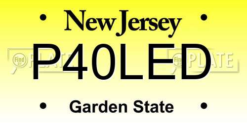P40LED New Jersey License Plate