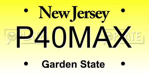 P40MAX New Jersey License Plate