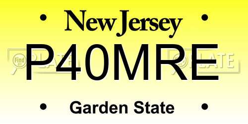 P40MRE New Jersey License Plate