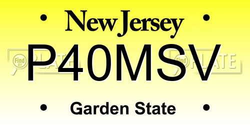 P40MSV New Jersey License Plate