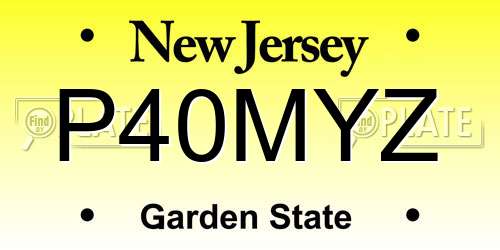 P40MYZ New Jersey License Plate