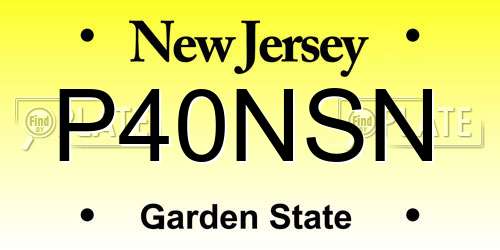 P40NSN New Jersey License Plate