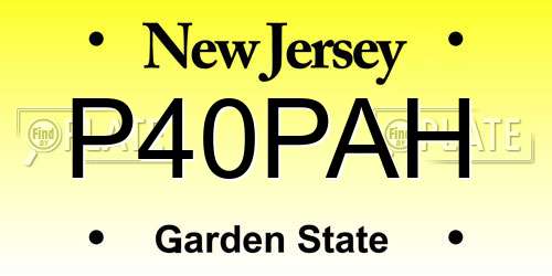 P40PAH New Jersey License Plate