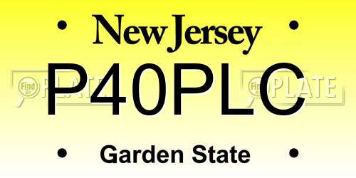 P40PLC New Jersey License Plate