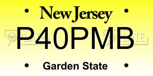 P40PMB New Jersey License Plate