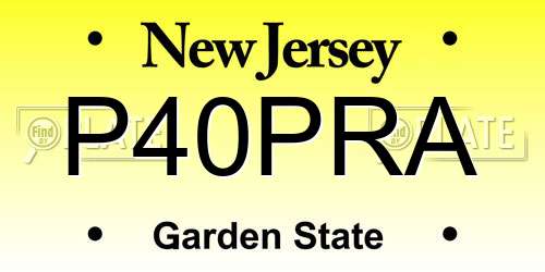 P40PRA New Jersey License Plate