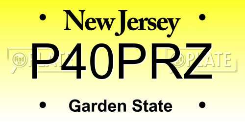 P40PRZ New Jersey License Plate