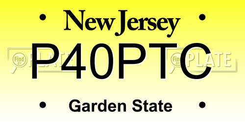 P40PTC New Jersey License Plate