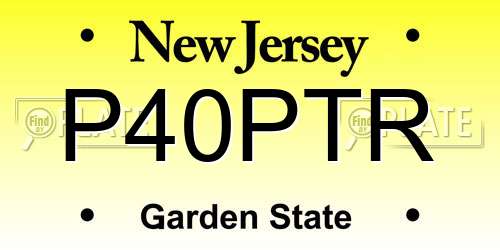 P40PTR New Jersey License Plate