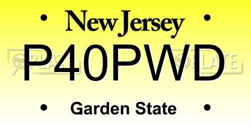 P40PWD New Jersey License Plate