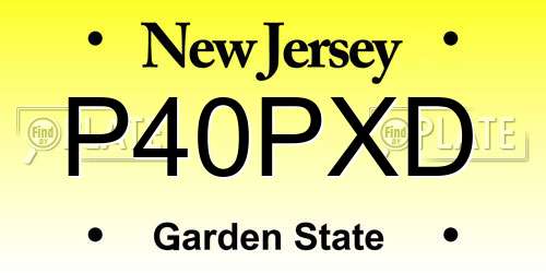 P40PXD New Jersey License Plate