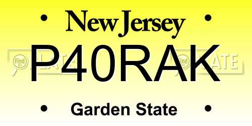 P40RAK New Jersey License Plate