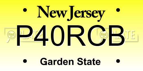 P40RCB New Jersey License Plate